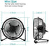 xasla 4 Inch Mini USB Desk Fan (Black), Quiet Fan with Metal Construction, Strong Airflow, 360° Adjustable Tilt Angle