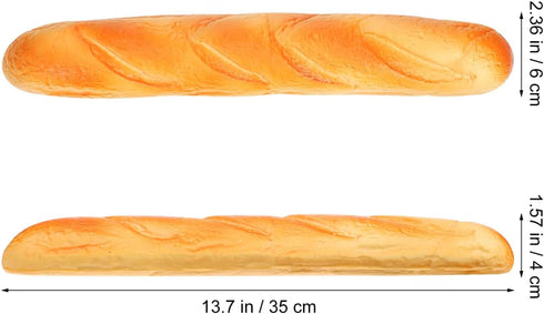 Props(13.78 Inch) IMIKEYA Simulation Food Artificial French Bread Model Decor, Fake Bread Loaf Fake Baguette
