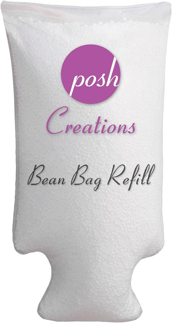 Posh Creations White EPS Bean Bag Refill 75 L with EZ-Pour Zipper Spout Foam Filling
