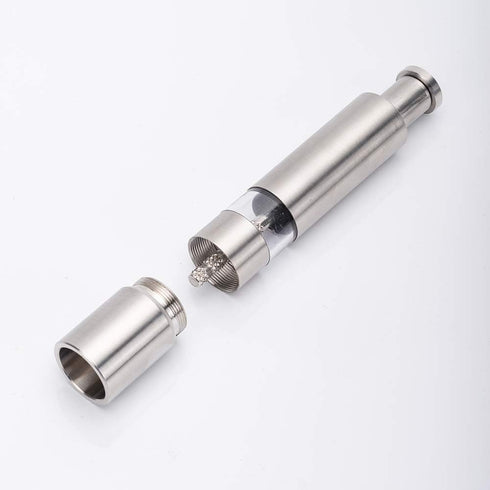 MINI Stainless-Steel One-Handed Thumb Push Button Salt and Pepper Grinder for Black Pepper or Himalayan Salt