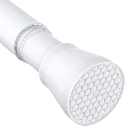 White Tension Curtain Rod for Windows, Adjustable 28 to 48 Inch, No Drilling, 7/8" for Bedroom Doorway