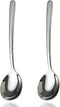 Premium 18/10 Stainless Steel Large Round Soup Spoons, 8.2" Long, Dishwasher Safe, 2 Pack