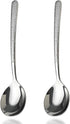Premium 18/10 Stainless Steel Large Round Soup Spoons, 8.2" Long, Dishwasher Safe, 2 Pack