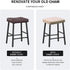 Pack 4 Deisy Dee Velvet Rectangle Vanity Stool Covers, Small Footstool Ottoman Covers of (Khaki)