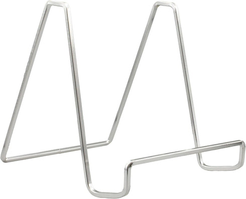 TRIPAR Silver Plated Square Metal Wire Easel, 6-Inch Height - Handcrafted Tabletop Display for Photos & More