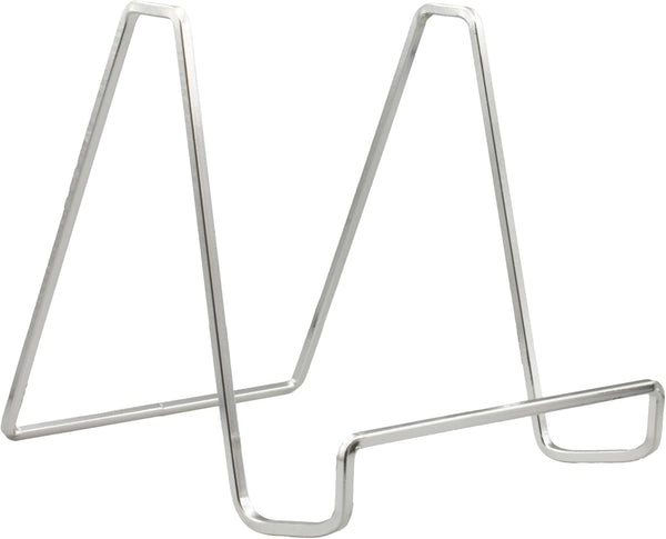 TRIPAR Silver Plated Square Metal Wire Easel, 6-Inch Height - Handcrafted Tabletop Display for Photos & More