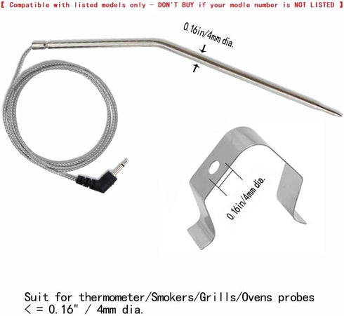 Grilling BBQ Meat Thermometer Probe Replacement Compatible with Thermopro TP25 TP20 TP07 TP-07 TP08 TP-08S TP06S TP16