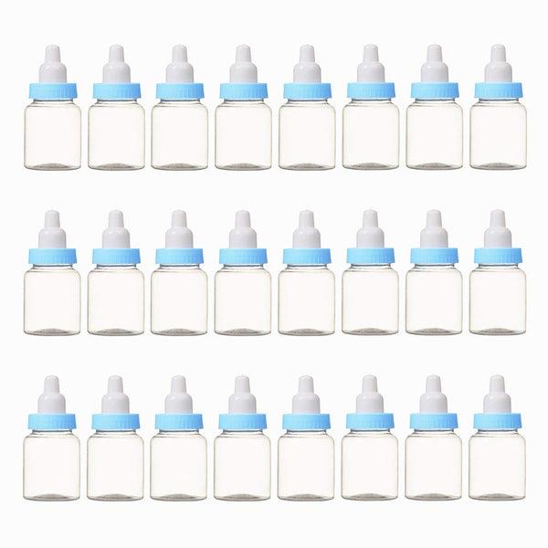 Colorsheng Baby Bottle Shower Favor, 3.5-Inches Mini Plastic Candy Bottle,Baby Shower Supplies Boy