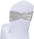SquarePie Pack of 10 Sequin Chair Sashes, Silver Sparkling Decorative Bands for Wedding Banquet Party Decor