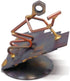 Roofer Figurine, Hand Welded Metal Art & Recycled Sculptures for Unique Desk Accessories and Office Decor