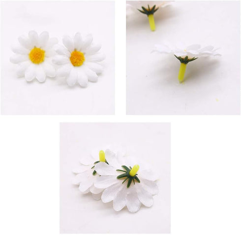 JOHOUSE 200PCS Silk Daisy Flower Heads, Artificial Daisies Table Confetti for Baby Showers
