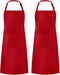 Syntus 2 Pack Adjustable Bib Apron, Waterdrop Resistant with 2 Pockets for Cooking Kitchen