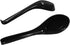 2PCS Black Melamine Asian Soup Spoons for Miso, Ramen, Wonton, Dumpling, Pho, Rice Noodle, Soba