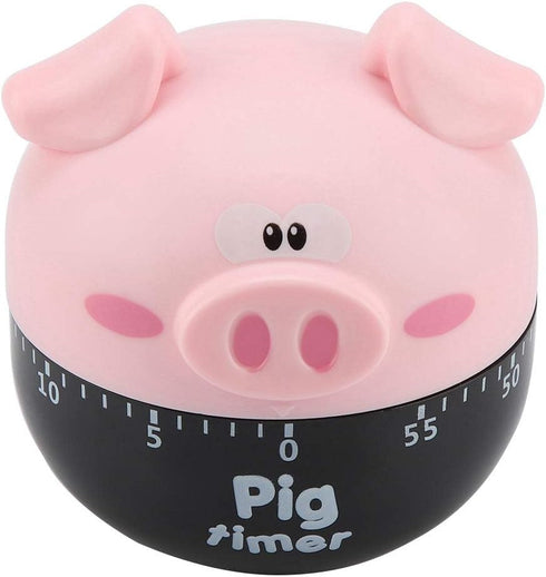 Cute Cartoon Pig Kitchen Timer, Mechanical Cooking Timer for Home Decor and Cooking Timing Tool