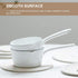 1.2L Enamel Milk Pan, Non-Stick Butter Warmer, Easy to Clean Cooking Pot for Home Kitchen (White)
