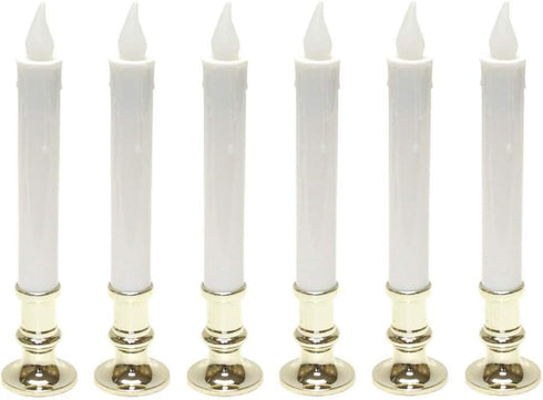 Gerson 9 Inch Battery Operated Candolier Candle Lamp with Timer, 6 Pack