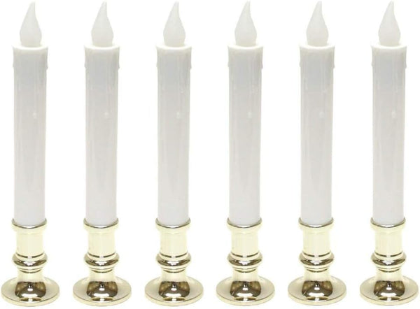 Gerson 9 Inch Battery Operated Candolier Candle Lamp with Timer, 6 Pack