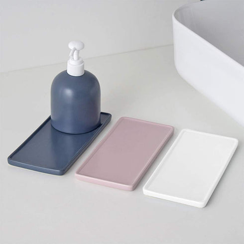 Ceramic Kitchen Tray - Bathroom Sink Organizer, Small Rectangle Candle & Jewelry Tray in White