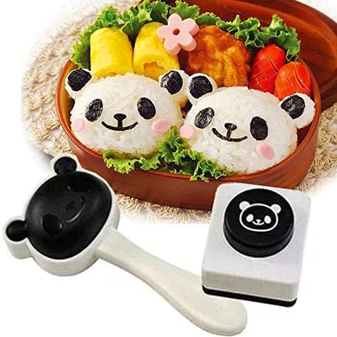 Bento Accessories Rice Ball Mold - Cartoon Panda Sushi Maker Mould, Seaweed Cutter for Kids Packed Lunch