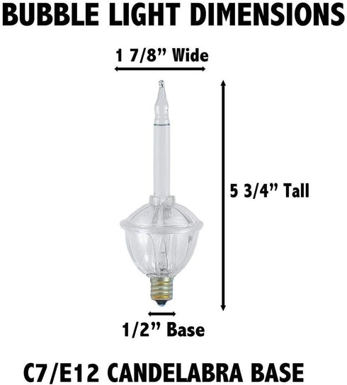 Novelty Lights Traditional Bubble Light Set, 6 Feet, 7 Bulbs Red/Yellow Liquid with Multicolor Bases