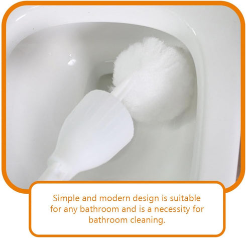 KALLORY 4pcs Toilet Brush Set - White Soft Swab Toilet Bowl Mop, Scrubber Cleaning Brush for Home Washroom