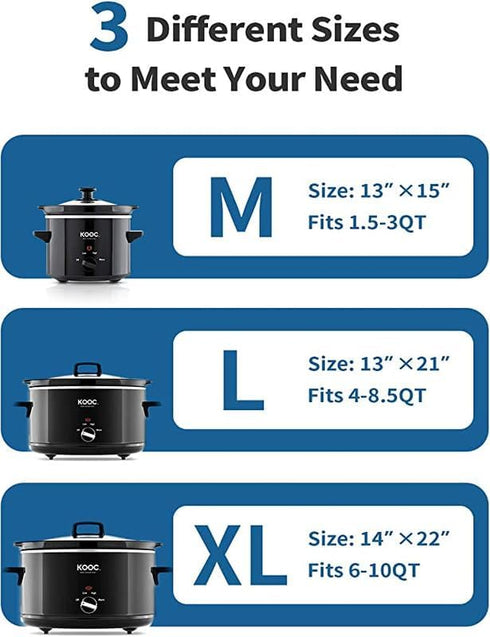 KOOC Slow Cooker Liners 14"x22" - 30 Count Extra Large Disposable Pot Liners for 6 qt to 10 qt Pots