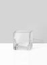 Serene Spaces Living Classic Clear Glass Cube Vase, 3" Cube for Floral Centerpiece or Candle Holder