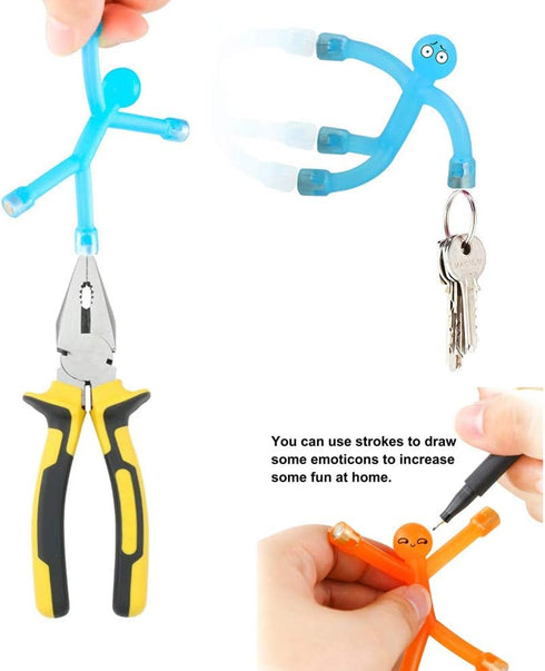 Refrigerator Magnets, Mini Man Fridge Magnets for Kids & Adults, Fun Decoration with 1 Sticky Men Wall Climber