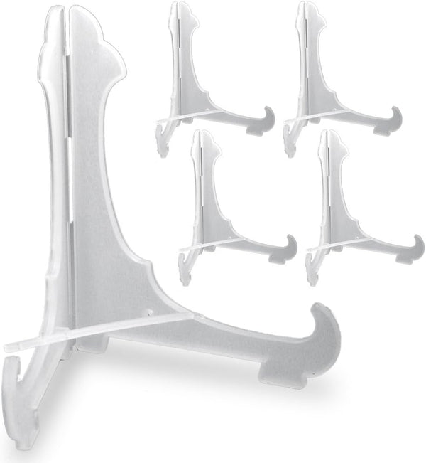 Clear Frosted 7"H Easels with Locking Bar for Display, Home Office, Wedding, Art Fairs, Pack of 5