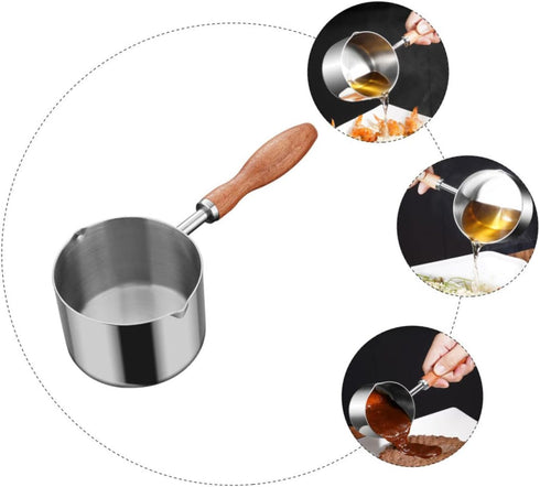 Oil Pan Mini Candy Heater, Stainless Steel Saucepan, Steaming Pot, Chocolate Melting Pot for Cooking