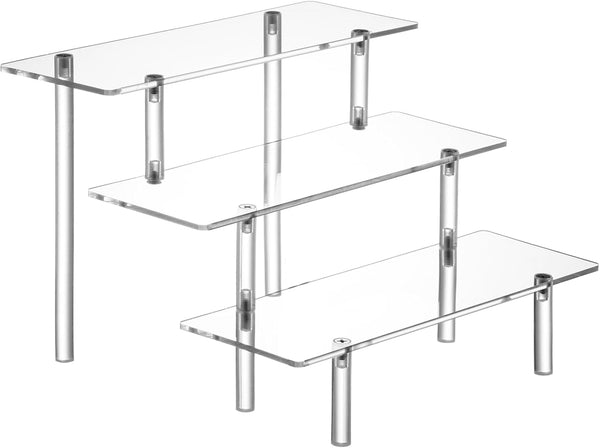 Clear Acrylic Perfume Display Stand Organizer, 3 Tier Cupcake Stand Risers for Tabletop Use