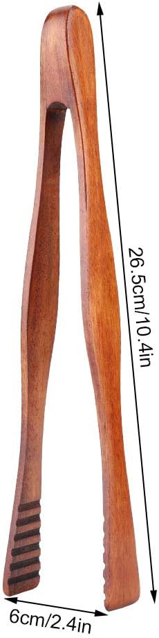 Wooden Tong, Vintage Wood Toaster Tongs BBQ Meat Clip Buffet Food Tongs Bread Steak Kitchen Clamp Serving Tool Kitchen Utensil For Cooking & Holding Toast Bacon Muffin Fruits Bread, 10.4Inch by AUNMAS