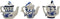 Kurt Adler Porcelain Delft Blue Teapot Ornament | Set of 3 for Christmas