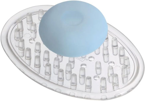 iDesign Plastic Soap Dish, Kitchen Sponge Holder, and Soap Saver - Set of 3, Clear, 0.75” x 3.25” x 4.75”