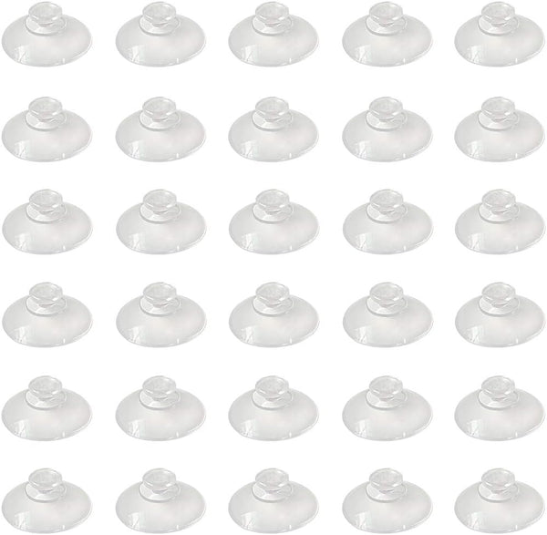 30 Pieces Mini Suction Cups, 20mm Clear PVC Plastic Sucker Pads for Festival Decoration, Wall Glass Home Car