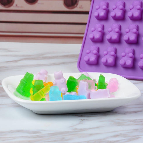 Gummy Molds Bear Candy Silicone - Mini Size Chocolate Gummy Molds with 2 Droppers, Nonstick Food Grade Silicone Pack of