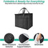 XXL Insulated Cooler Bag and Food Warmer for Delivery & Grocery Shopping, Zippered Top, Black (1 pack)