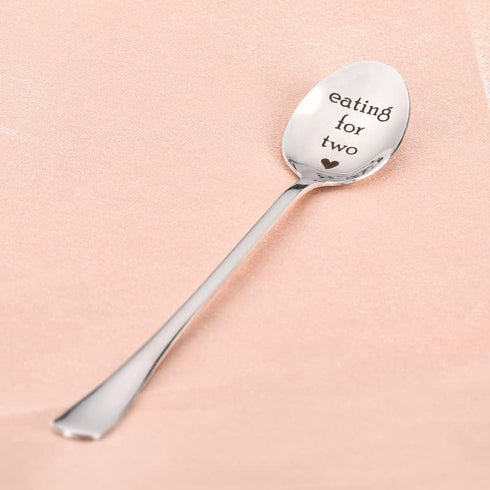 Mothers Day Birthday Gifts Spoon for New Pregnant Mom, Cute Engraved Serving Spoons for Women After Birth