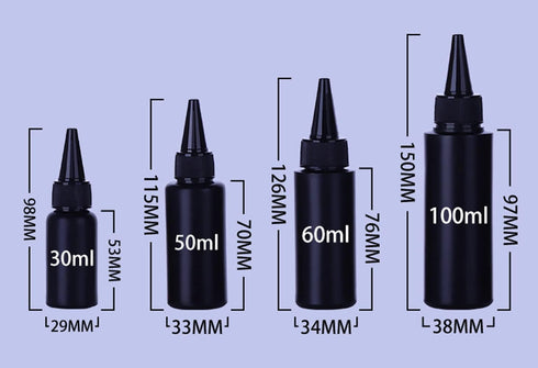 NANSHINE 10pcs 60ml Black Plastic Squeeze Dispensing Bottles for DIY Crafts, Glue, Liquids