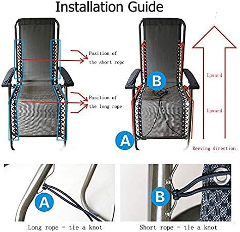 SunnyZoo Chair(Black-8Cords) Professional Replacement Cords for Zero Gravity Recliner Repair Tool for Lounge