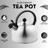 2.5 Liter Whistling Tea Kettle, Modern Stainless Steel Whistling Tea Pot for Stovetop with Cool Grip Handle