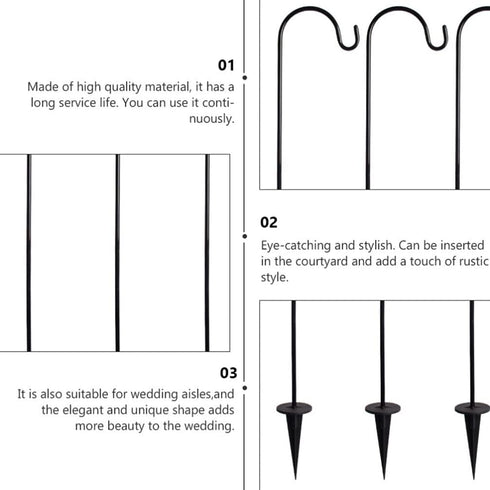 2Pack IMIKEYA Shepherds Hooks for Outdoor: Shepherd Hooks Plant Garden Stake Plant Stand Hangers Outdoor Hanger Hook