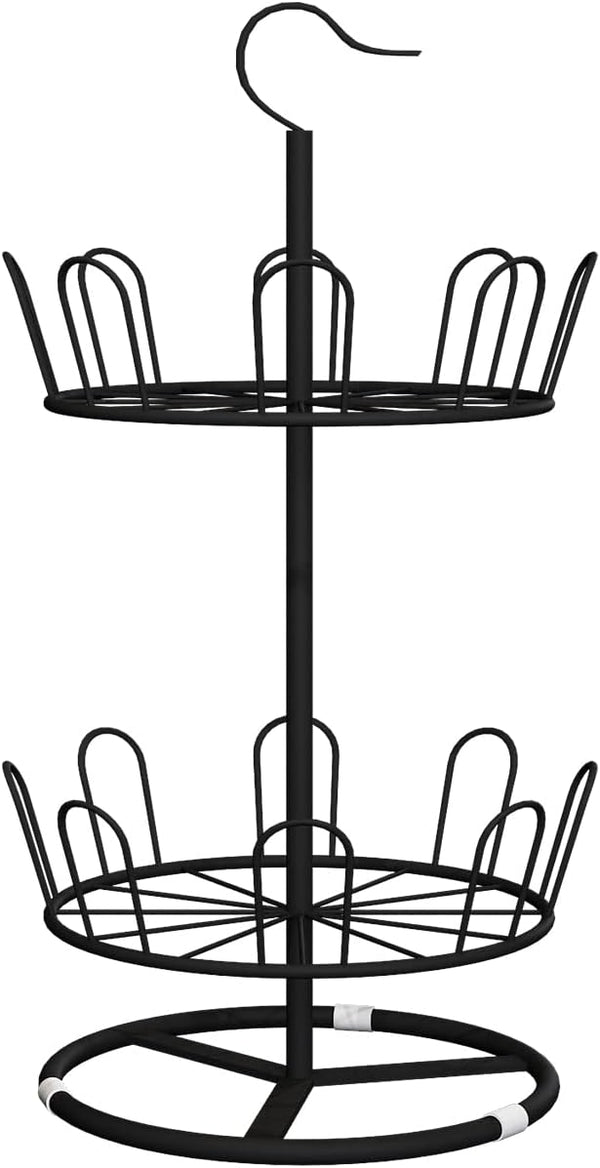 OLDRAINBOW Revolving Round Iron Shoe Tree Rack,Standing Circular Rotating Shoe Rack,Spinning Shoe Organizer