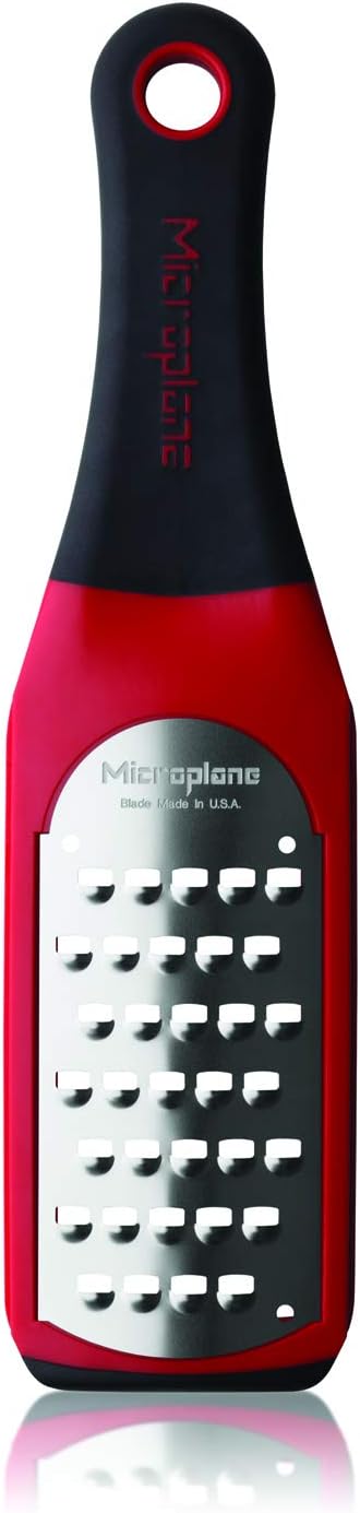Microplane Artisan Series Cheese Grater and Zester, Extra Coarse, Red