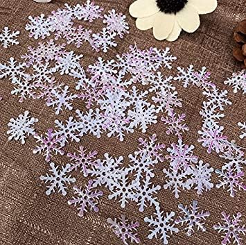 600Pcs Winter Snowflake Table Confetti, White Winter Wonderland Birthday Baby Shower Table Decorations
