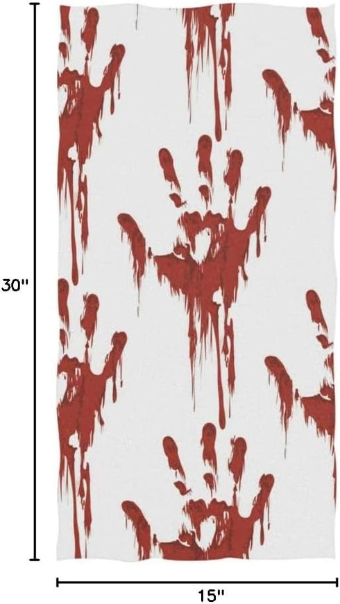 senya Halloween Scary Bloody Zombie Hand Towel, Ultra Soft Luxury Bathroom Towels (30"x15")
