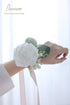Floroom Artificial Flowers 25pcs Real Looking White Foam Fake Roses with Stems for DIY Wedding Bouquets