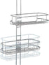 InterDesign Linea Adjustable Shower Caddy - Bathroom Storage Shelves for Shampoo, Soap, Silver