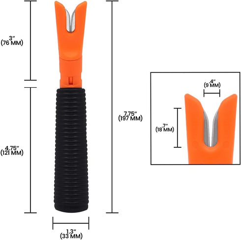 Zenport H335 Grape Razor Fork Harvest Tool, 9.5-Inch, Orange, with Replaceable Blade