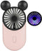 Cute Personal Mini Fan, Handheld USB Rechargeable Fan with LED Light, 3 Adjustable Speeds, Pink Mouse 1 Pack